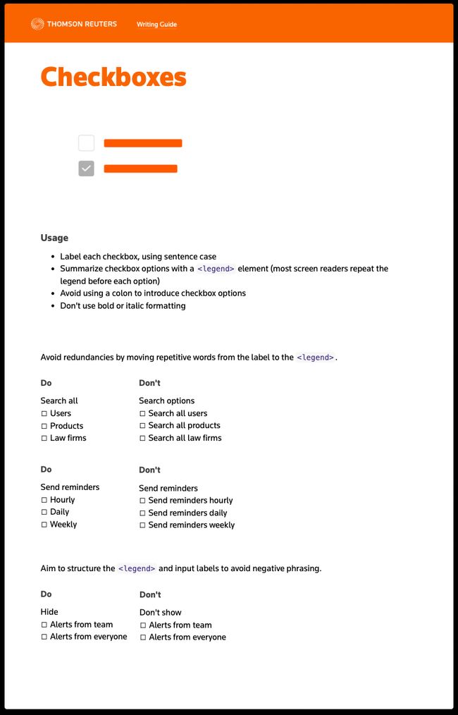 Guidelines for effectively using checkboxes
