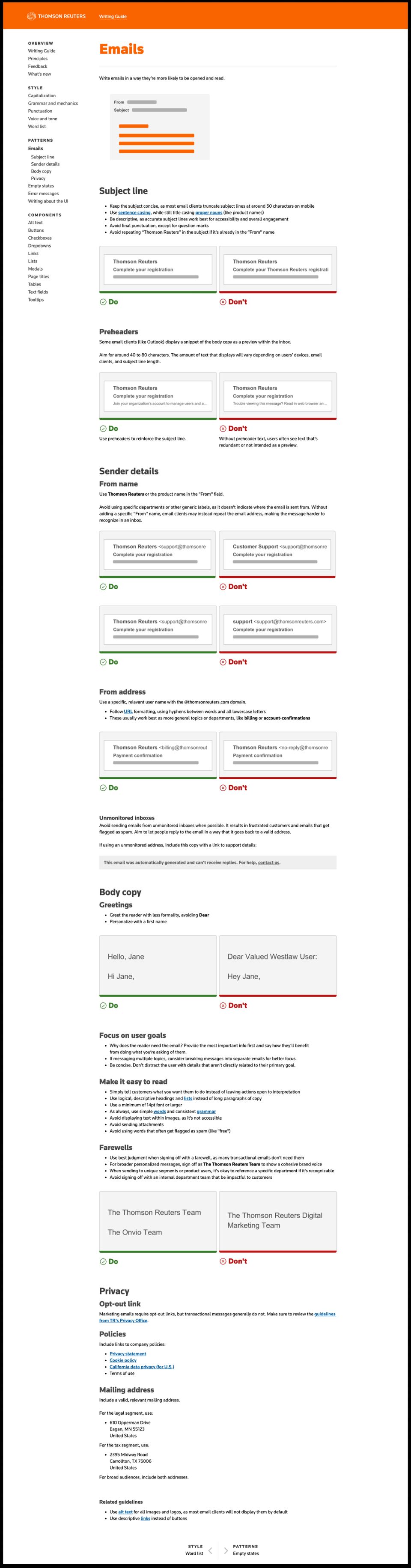 Guidelines for writing effective emails