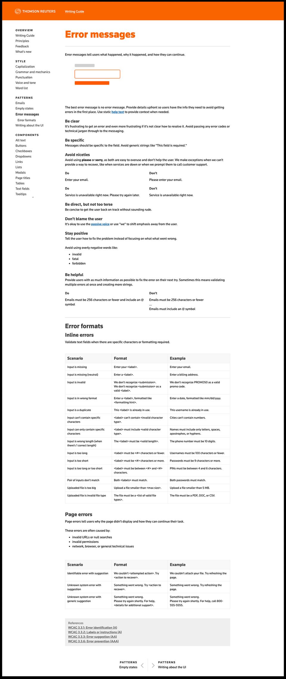 Guidelines for writing effective error messages