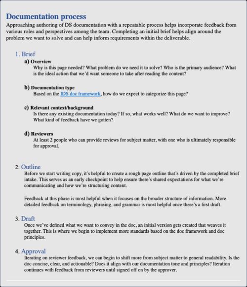 Documentation intake brief